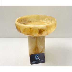 Bol sur pied en résine unique fait main à motif tourbillonnant pour dattes et chocolats, vaisselle de service haut de gamme pour fêtes, écologique, sans plomb, décoration de table pour la maison - Product Image 1