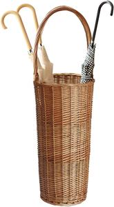 Support de parapluie en rotin tissé à la main avec poignée |   Grand panier d'entrée en osier |   Décoration de couloir de style rustique et campagnard - Product Image 2