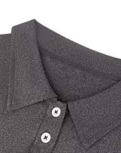 Women's Gray Solid Short Sleeve for Shirt Casual Breathable Eco-Friendly Quick Dry Jersey Woven Regular Length - Product Image 5