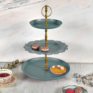 <b>3</b> <b>Tier</b> Cupcake <b>Stand</b> for Birthday, Wedding Party Metal Round Shape <b>Cake</b> <b>Stand</b> - Product Image 2