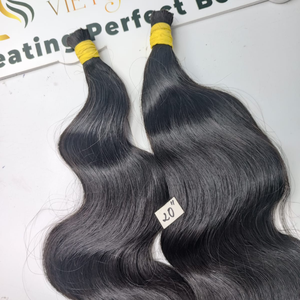 Extensiones de cabello humano RAW ondulado negro natural de buena calidad original 100% a granel - Product Image 1