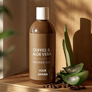 เจลอาบน้ำผสมกาแฟและว่านหางจระเข้ ช่วยบำรุงผิว พร้อมโคจิก แอซิด - ผลิตภัณฑ์ทำความสะอาดผิวกายสำหรับผู้หญิง รับผลิตแบบ OEM/ODM สร้างแบรนด์ของคุณเอง - Product Image 1