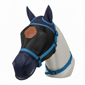 Masque anti-mouches pour chevaux, protection UV, confortable, avec oreilles, respirant, élastique, avec couvre-yeux en maille - Product Image 6