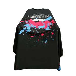 Professional <b>Beard</b> Printed Polyester Water-Resistant Hairdressing Cape for Salon Barber Use Adjustable Neck Closure Hook Button - Product Image 2
