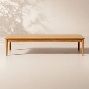 Mesa de Centro Rectangular de Teca Sólida de Estilo Escandinavo, Diseño Minimalista con Tablero de Listones para Sala de Estar, Muebles Ecológicos - Product Image 6