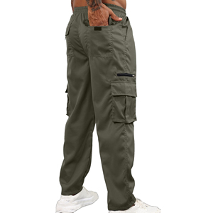Wholesale Cargo <b>Trousers</b> for <b>Men</b> Custom Casual Multi Pocket Utility Pants <b>Elastic</b> Waist OEM ODM Private Label Manufacturer <b>Men</b> - Product Image 6