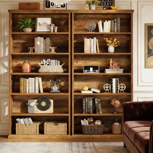 <b>Tall</b> Bookshelf Stylish Bookcase for Home or Office Versatile <b>Storage</b> Solution - Product Image 1