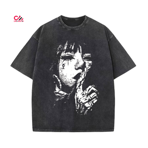 T-shirt gris oversize pour homme CARE MASTER avec impression photo blanche, col rond, manches courtes, style streetwear, en jersey de coton - Product Image 3