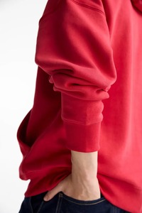 Sweat à capuche décontracté pour homme en molleton de coton épais, idéal pour l'hiver, fabrication OEM, vente en gros, coupe oversize rouge - Product Image 3