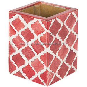 Moroccan Green Handicrafts Multi-Function Wood Desk Pen Holders <b>Paper</b> Organizers with Round <b>Pattern</b> Pencil Holders for Home Use - Product Image 4