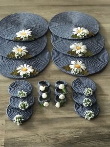 . รับสั่งทำตามแบบและสั่งซื้อจำนวนมากได้ แผ่นรองจานสานมือสีดำธรรมชาติ ขนาดเส้นผ่านศูนย์กลาง 450 มม. - Product Image 6