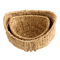 Panier de rangement tressé en jacinthe d'eau naturelle écologique, en forme de bateau, petit format, pour rangement et organisation, du Vietnam