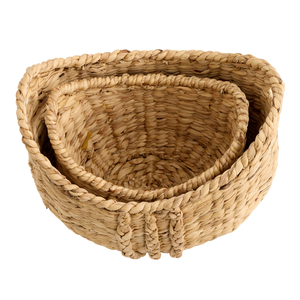 Panier de rangement tressé en jacinthe d'eau naturelle écologique, en forme de bateau, petit format, pour rangement et organisation, du Vietnam - Product Image 2