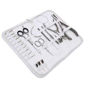 Kit professionnel de pinces à extensions capillaires en acier inoxydable avec pince de serrage pour micro-perles, sertisseuse pour anneaux nano, pinces de sectionnement et aiguilles - Product Image 1