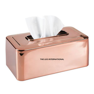 Deluxe Quality Brown Color Tissue Box Vintage Decoration Handmade Wooden Tissue Holder Home Office <b>Desktop</b> - Product Image 3