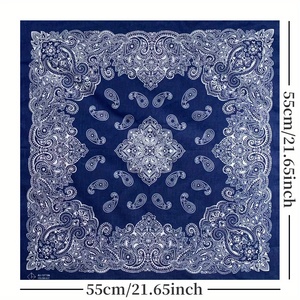 Custom Unisex Paisley Head <b>Scarf</b> <b>Large</b> Square Cotton Bandana Classic Western Biker Headband Pocket Handkerchief - Product Image 3