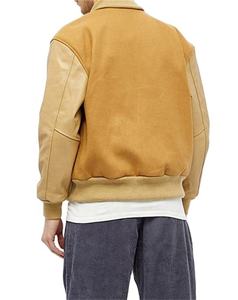 Veste universitaire en cuir véritable et laine pour homme, personnalisable OEM, avec broderies, logos, patchs et étiquettes personnalisés, veste d'hiver pour homme - Product Image 2