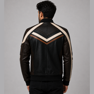Blouson en cuir pour homme sur mesure, style motard, en cuir d'agneau véritable vieilli, matériau de qualité supérieure - Product Image 2