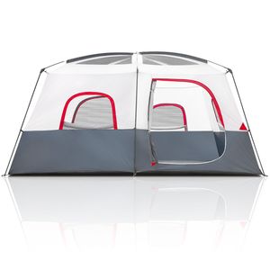 Tenda 430*430*210cm in Tessuto Poliestere Rosso e Bianco con Pali in Fibra di Vetro, Capacità 14 Persone per Campeggio all'Aperto - Product Image 6