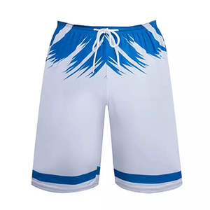 Men Basketball Jersey Set Blue White Geometric Animal Print Sleeveless Moisture Wicking <b>Athletic</b> Fit Front Logo Uniforms - Product Image 6