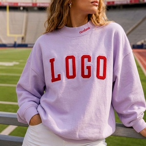 Sweat-shirt personnalisé pour femme grande taille à col montant en coton avec logo brodé vintage, style décontracté, sportswear, streetwear - Product Image 3