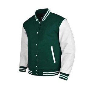 Manufacturer Custom Guanine Cowhide <b>Leather</b> Sleeve Embroidery Heavy Wool Body Baseball <b>Jackets</b> Streetwear Varsity <b>Jackets</b> - Product Image 5