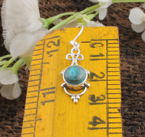 Boucles d'oreilles pendantes en turquoise bleue naturelle, argent sterling 925, bijoux de luxe pour mariage et soirée, unisexe pour femmes - Product Image 5