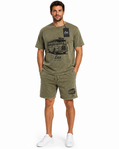 Ensemble d'été décontracté pour hommes, délavé à l'acide, taille haute, couleur unie, 100% Coton, respirant, séchage rapide, faible MOQ, meilleure mode - Product Image 1