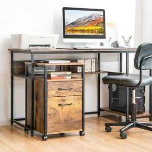 Mobiletto Portadocumenti a 2 Cassetti con Supporto per Stampante e Ripiano Aperto per Formato Letter - Product Image 3