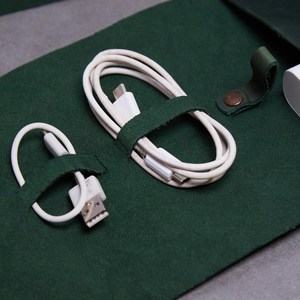 Classic Leather <b>Cable</b> Organizer Timeless Desktop Cord Tidy Earphone Wire Management Wrap Charger Keeper Wholesale LCO-0050 - Product Image 3