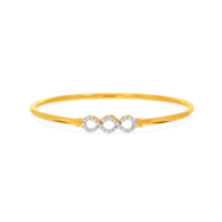 Bague infini en or jaune avec diamants de laboratoire taille brillant rond, style minimaliste, bijoux de fiançailles pour femme