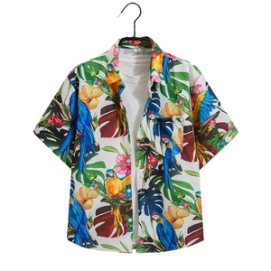 Chemise habillée en satin pour homme, collection été 2026, style hawaïen de luxe, à manches courtes, imprimé floral, grandes tailles M-4XL, tricotée, décontractée - Product Image 4