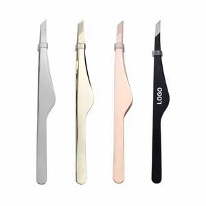 NEW-VERTIS Custom Logo Color Stainless Steel Durable Classic Eyebrow Tweezers Slant Tip Beauty <b>Makeup</b> <b>Tool</b> Customized Size - Product Image 1