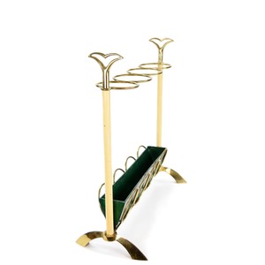 Paragüero de metal dorado de 4 columnas, ideal para eventos, hogar, hotel y uso en vestíbulos, hecho a mano en India. - Product Image 3