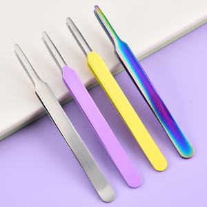 Pinzas Profesionales de Acero Inoxidable con Punta Redonda para Pestañas y Máscara, Pinzas con Puntas Inclinadas para Pestañas - Product Image 3