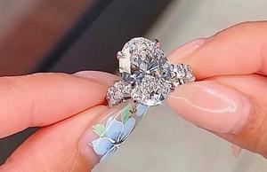 แหวนเพชรทรงรีเพาะเลี้ยงในห้องปฏิบัติการ 2.00 กะรัต แหวนหมั้น ได้รับการรับรองจาก IGI ทองคำแท้ 10K เครื่องประดับหรูหราประดับเพชร - Product Image 5