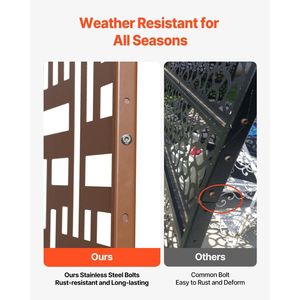 47\" X 76\" Outdoor Privacy <b>Screen</b> 3-<b>Panel</b> Freestanding Divider Stand Decorative Garden Metal <b>Screen</b> & Room Divider - Product Image 4