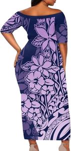 Vestido de Alta Calidad con Estampado Tribal Polinesio Samoano Personalizado, con Mangas Acampanadas, Venta al por Mayor, Vestidos Casuales Estampados, Diseño Nuevo - Product Image 3