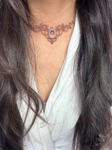 Collier ras du cou en macramé fait main avec pierres de jade, perles en alliage de zinc tissées, style bohème, cristal bouddhiste, certifié IGI, vente en gros - Product Image 4