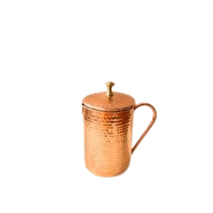 Pichet à eau en cuivre martelé 100 % pur de qualité supérieure avec couvercle, vaisselle artisanale indienne traditionnelle pour la maison et la cuisine à prix avantageux - Product Image 4