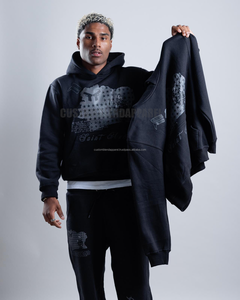 Ensemble de survêtement pour homme personnalisé, écologique, respirant, hiver, grande taille, imprimé, pantalon de survêtement ample à jambes larges, épaules tombantes - Product Image 5