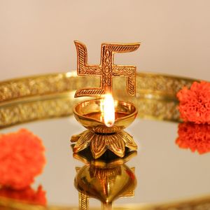 Nouvel Arrivage : Diya Ganesh en Laiton Indien, Fait Main, pour Temple Domestique, Décoration Intérieure, Décoration de Diwali - Product Image 4