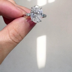 Bague de luxe unisexe en or blanc 14 carats plaqué rhodium avec diamant de laboratoire ovale de 3,25 carats certifié IGI, idéale pour les fiançailles – Meilleure vente - Product Image 6