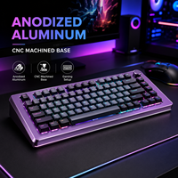 Teclado Mecánico Personalizado de Aluminio con Carcasa Anodizada, Base Mecanizada por CNC para Configuración de Juegos