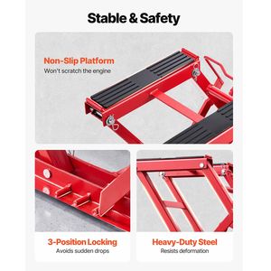 Sollevatore Idraulico Portatile per Moto, Capacità 1500 Libbre, 4 Ruote, Altezza 4.5-15.2 Pollici, Supporto per ATV e Moto - Product Image 5