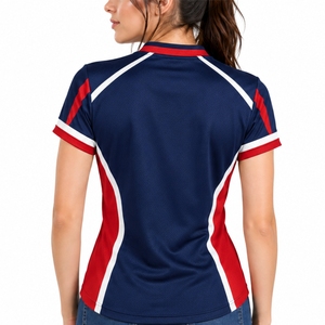 เสื้อกีฬาผู้หญิงแบบสั่งทำ แขนสั้น คอวี เสื้อทีมกีฬา ระบายอากาศได้ดี แห้งเร็ว น้ำหนักเบา - Product Image 2