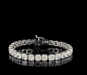 Bracelet en argent moissanite fait main, bijoux fins, bracelet tennis, cadeau de Noël pour femme ou petite amie - Product Image 2