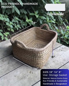 Cesta de Almacenamiento Natural Hecha a Mano, Organizador de Hierba con Tapa para Decoración del Hogar y Almacenamiento de Alimentos - Product Image 6