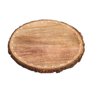 Base Redonda de Madera para Pastel, Soporte para Exhibición de Postres Hecho a Mano, Acabado en Madera Natural para Fiestas, Bodas, Panaderías y Cafeterías - Product Image 3
