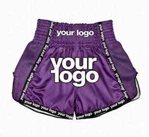 Pantalones Cortos de Muay Thai con Logotipo Personalizado, Color Verde Azulado Satinado, Pantalones de Kickboxing con Cinta Lateral con Logotipo Impreso, Cintura Elástica, Unisex, Venta al Por Mayor - Product Image 5
